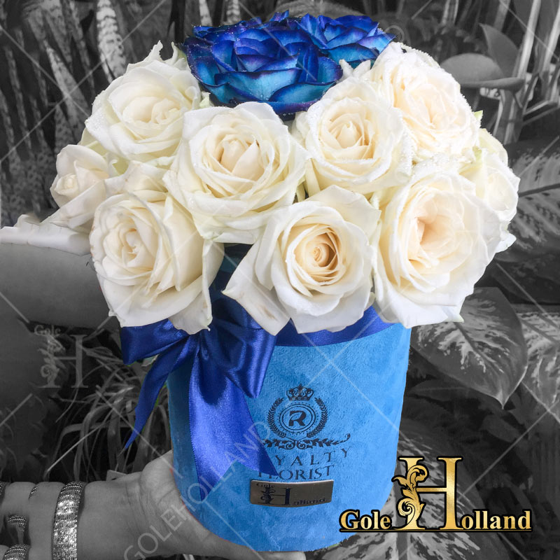 باکس گل آبی فلوریست